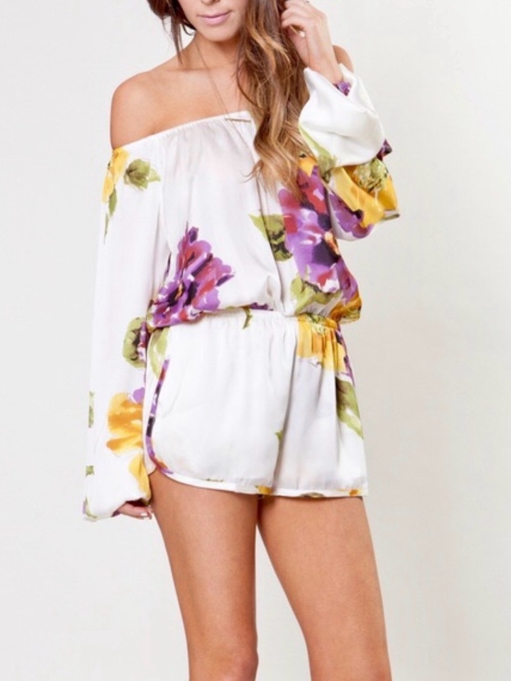 Show Me Your Mumu Rane Romper Floral Print Ruffle Boho Summer Romper Size Small